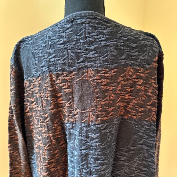 *PATRIZIA LUCA* Blue x Orange Long Sleeve Top Size L/XL - Picture 5 of 7